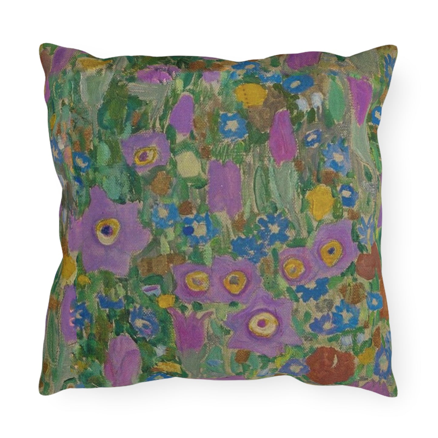 Klimt Kiss Flowers Outdoor Pillows