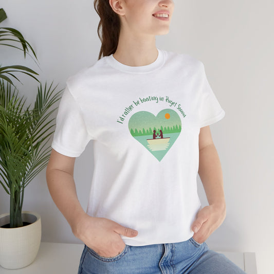 I'd rather be boating in Puget Sound heart T-shirt