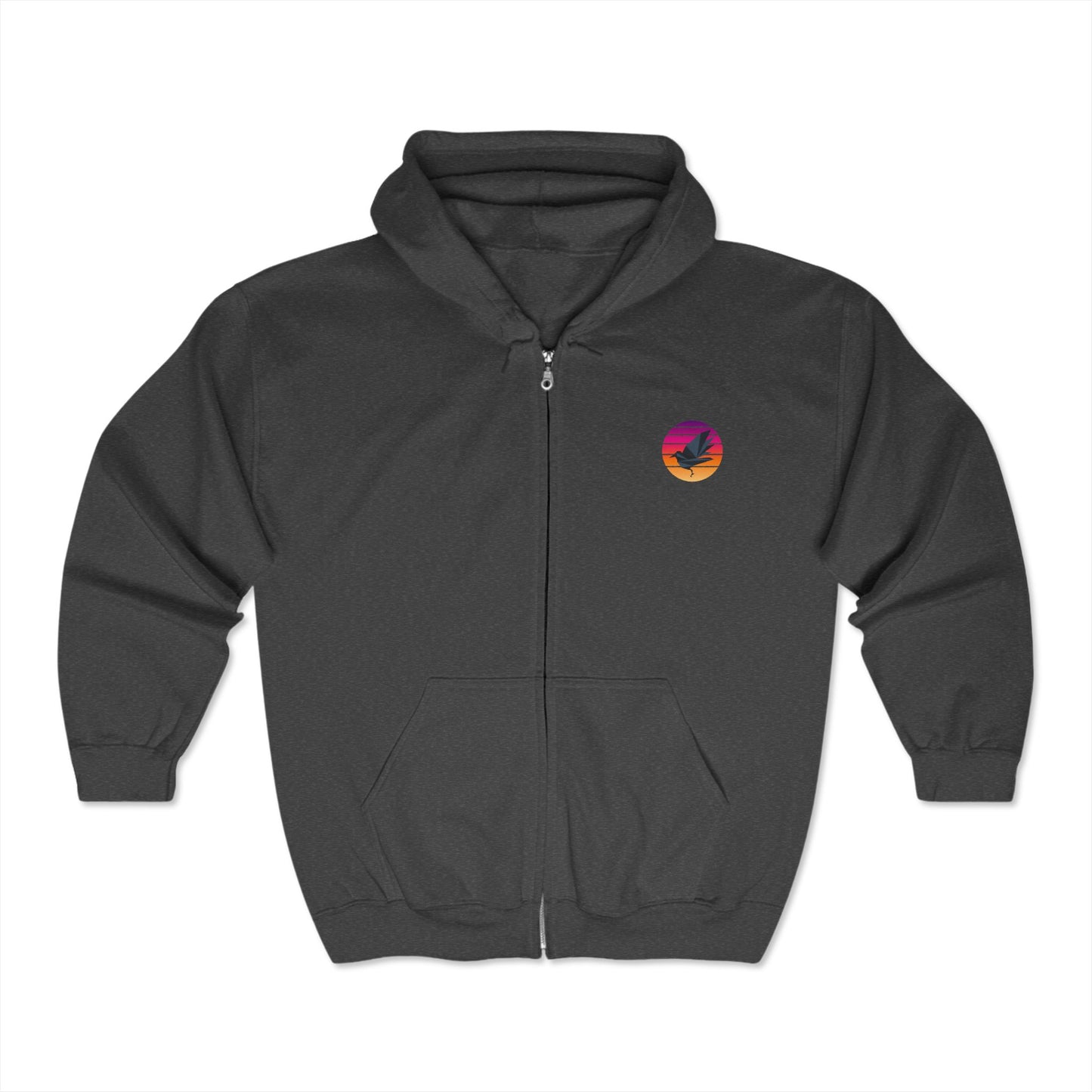 Sunset Crow Full Zip Hoodie