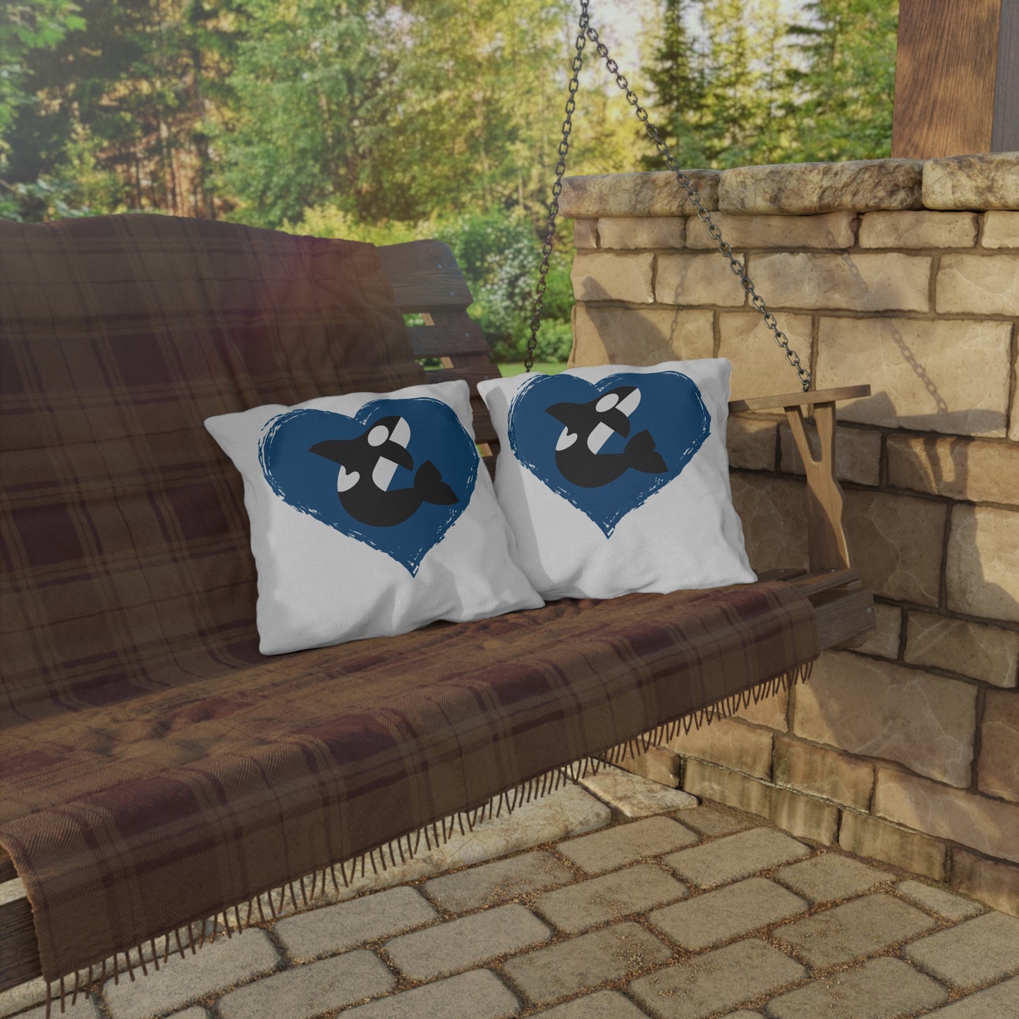 Orca Heart Outdoor Pillows