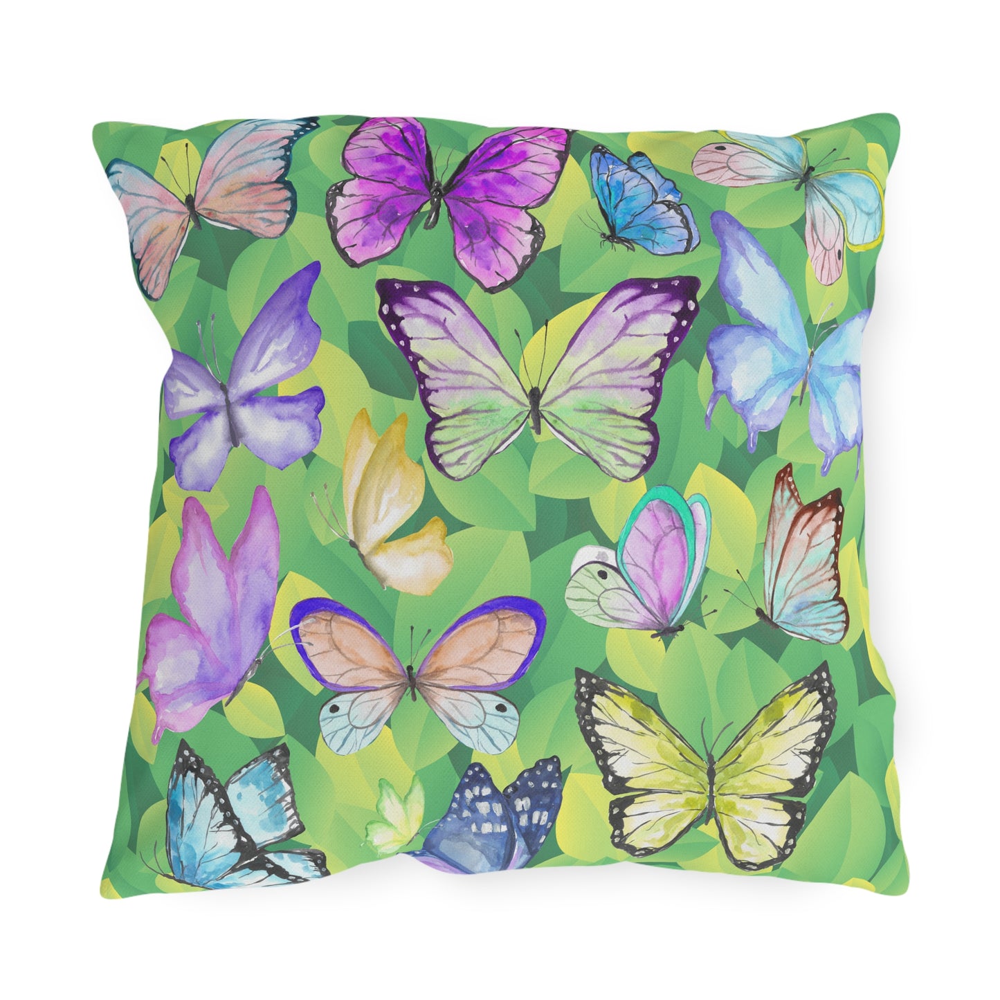 Watercolor Butterflies Outdoor Pillows