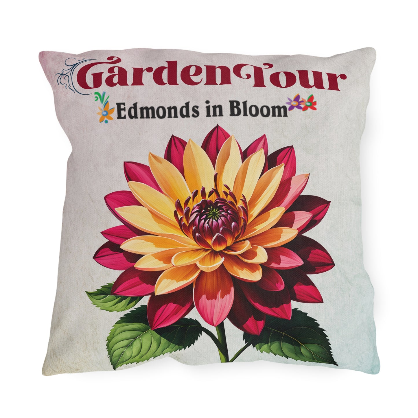 Edmonds in Bloom Garden Tour 2026 Outdoor Pillows (Gradient)