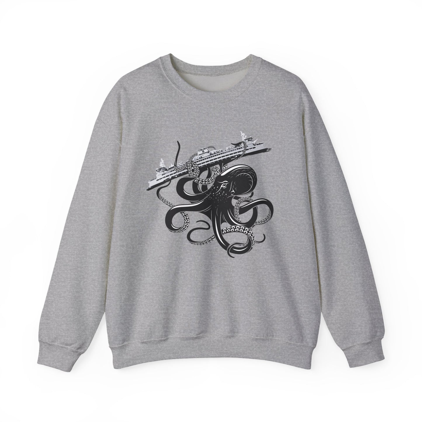 Octopus Attacks Ferry Unisex Heavy Blend™ Crewneck Sweatshirt