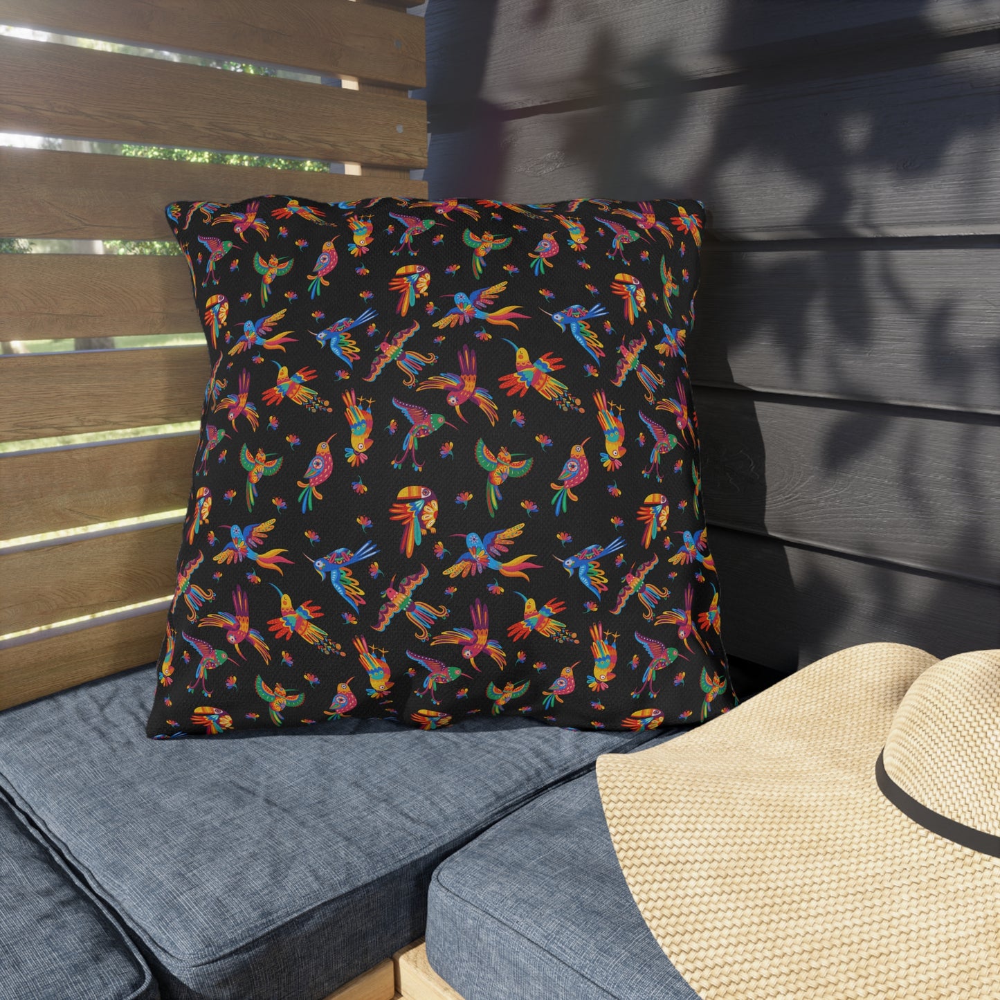 Talavera Birds Mexican Motif Outdoor Pillows