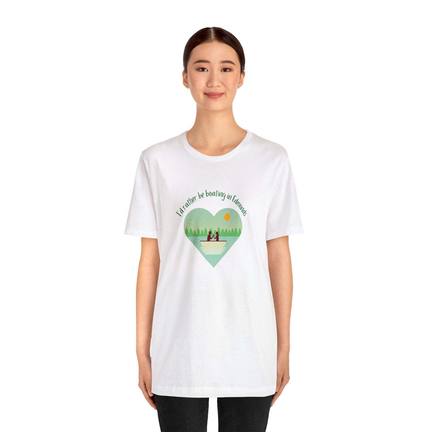 I'd rather be boating in Edmonds heart T-shirt