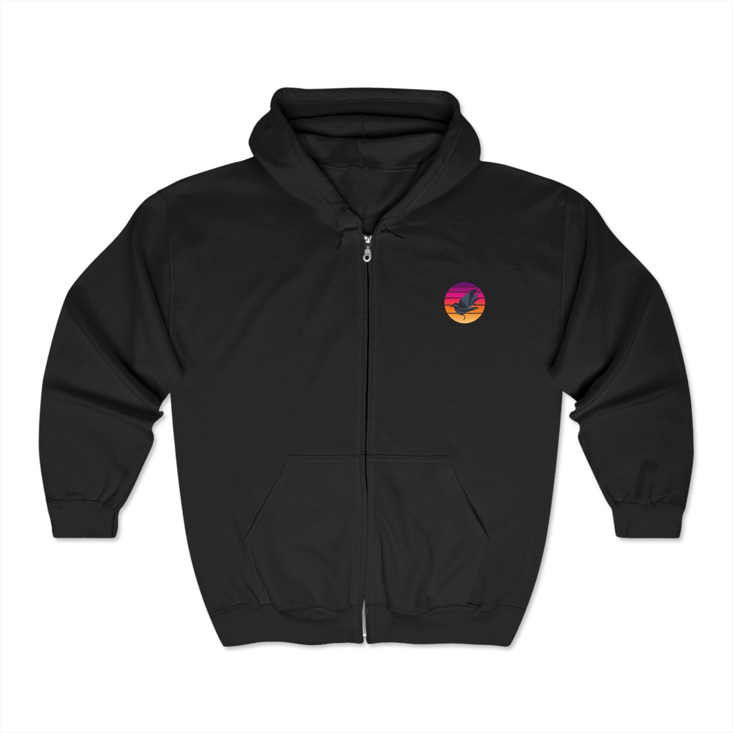 Sunset Crow Full Zip Hoodie