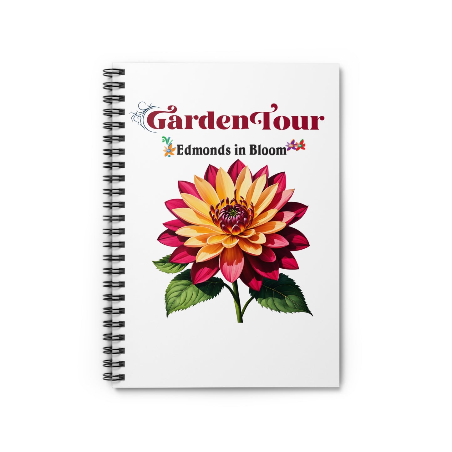 Edmonds in Bloom Garden Tour 2026 Spiral Notebook - Ruled Line (White)