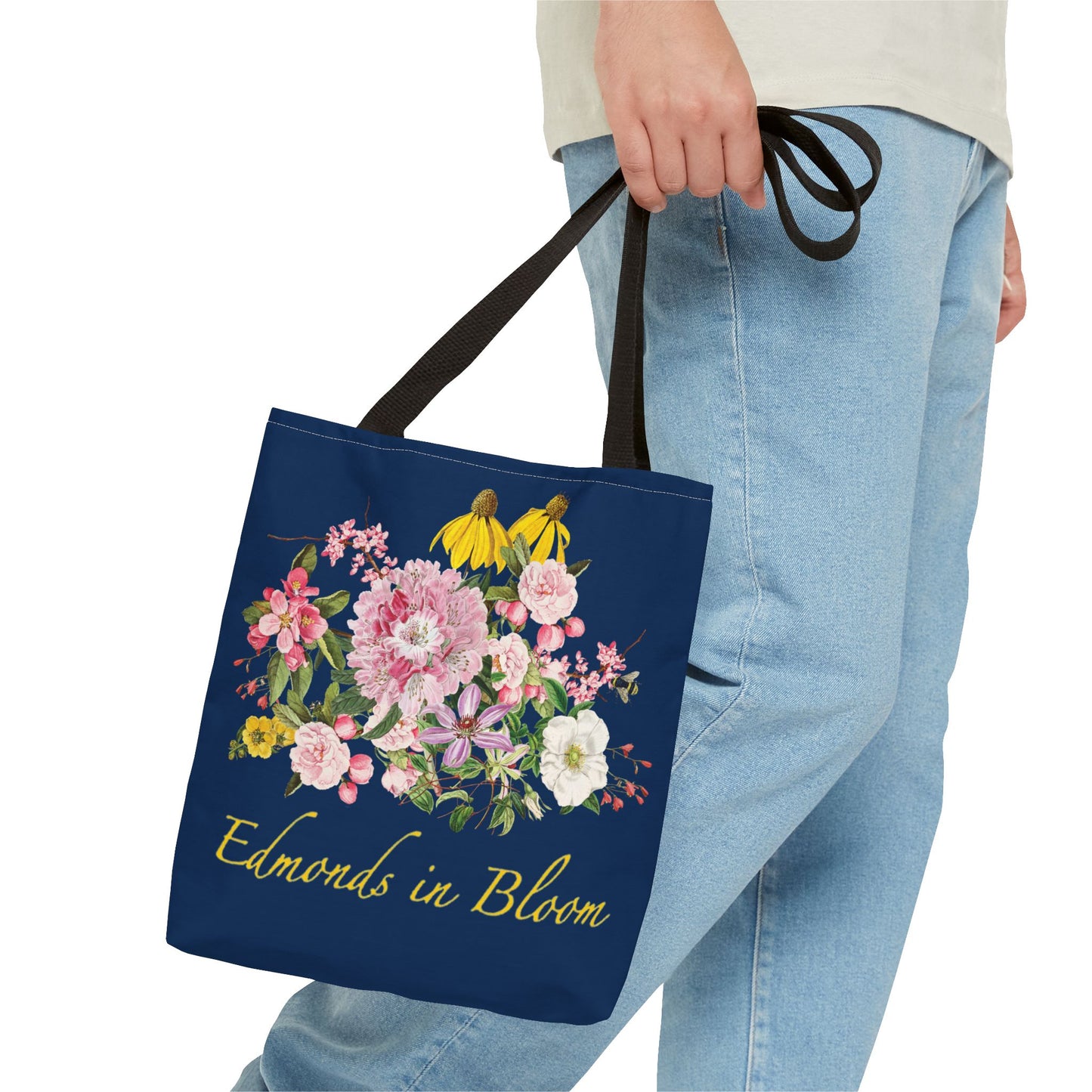 Edmonds in Bloom Tote Bag (Midnight Blue)