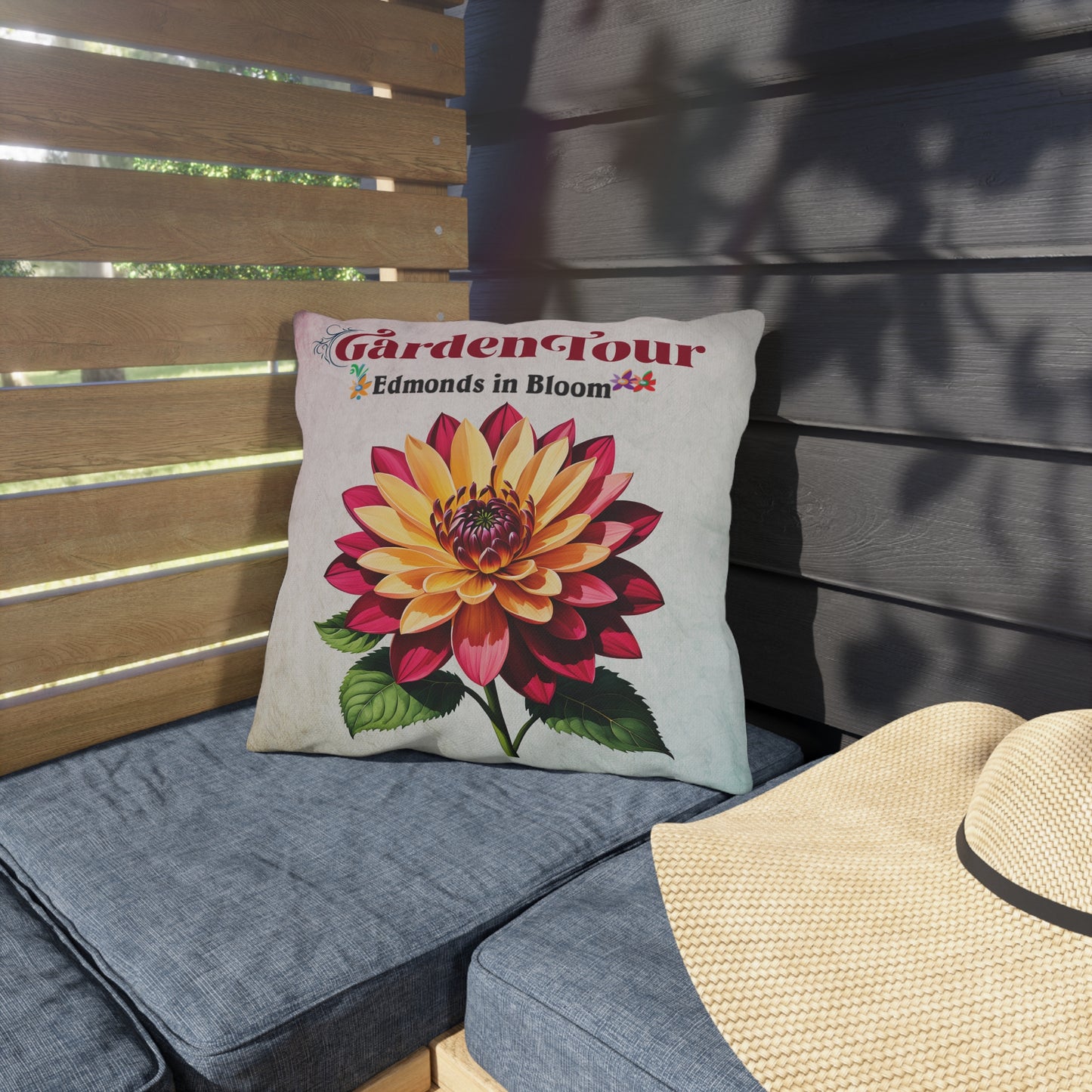 Edmonds in Bloom Garden Tour 2026 Outdoor Pillows (Gradient)