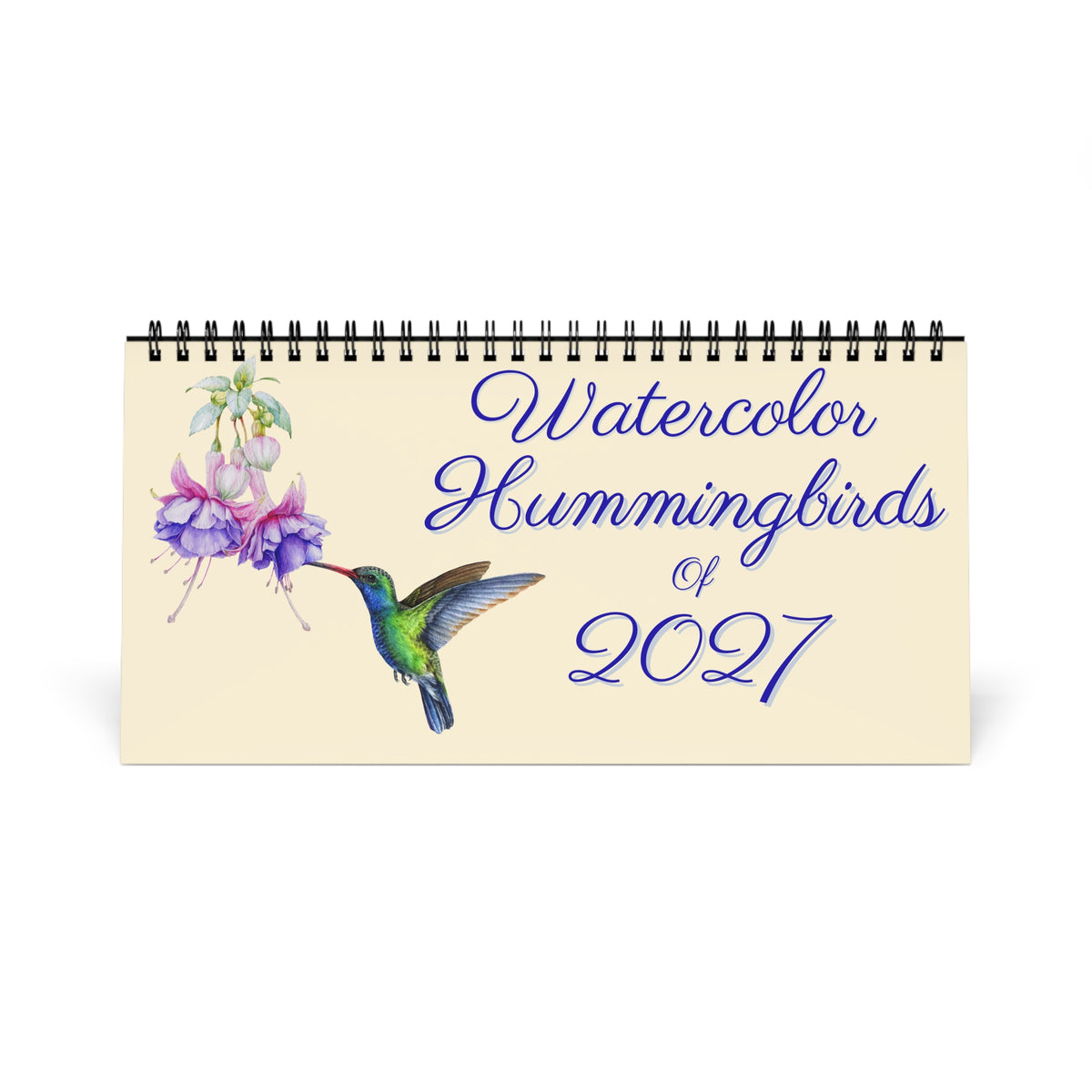 Watercolor Hummingbirds of 2027 Desktop Calendar