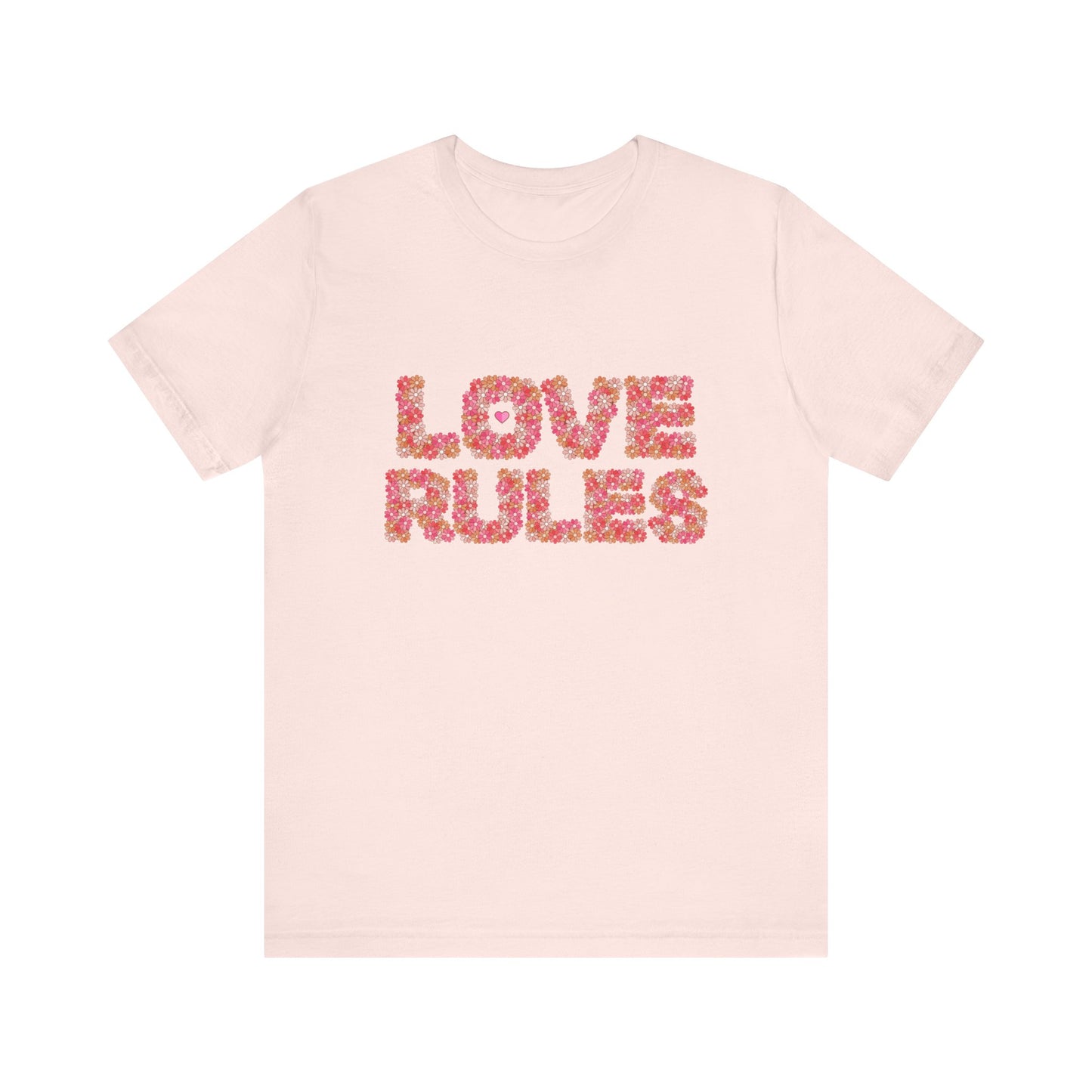 Love Rules floral lettering T-shirt