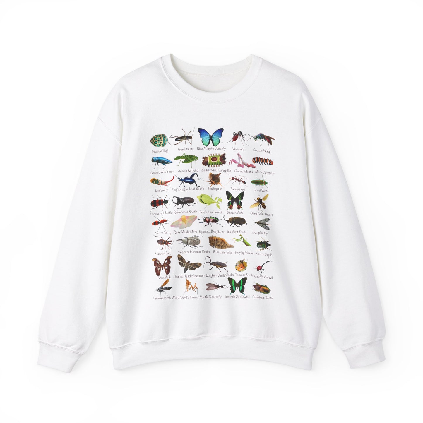 Impressive Insects with 40 Cool Bugs Crewneck Sweatshirt