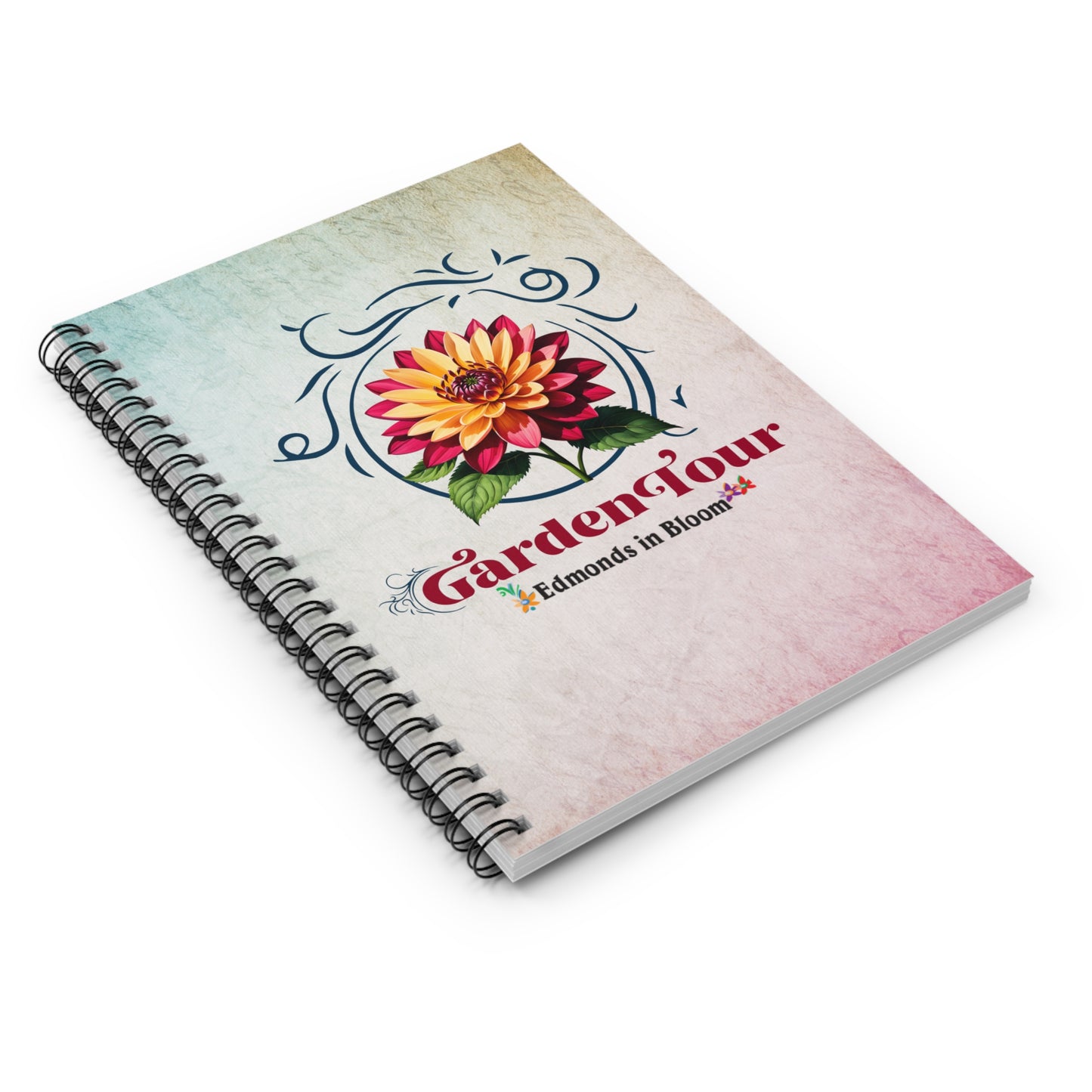 Edmonds in Bloom Garden Tour 2026 Spiral Notebook - Ruled Line (Gradient Swirls)