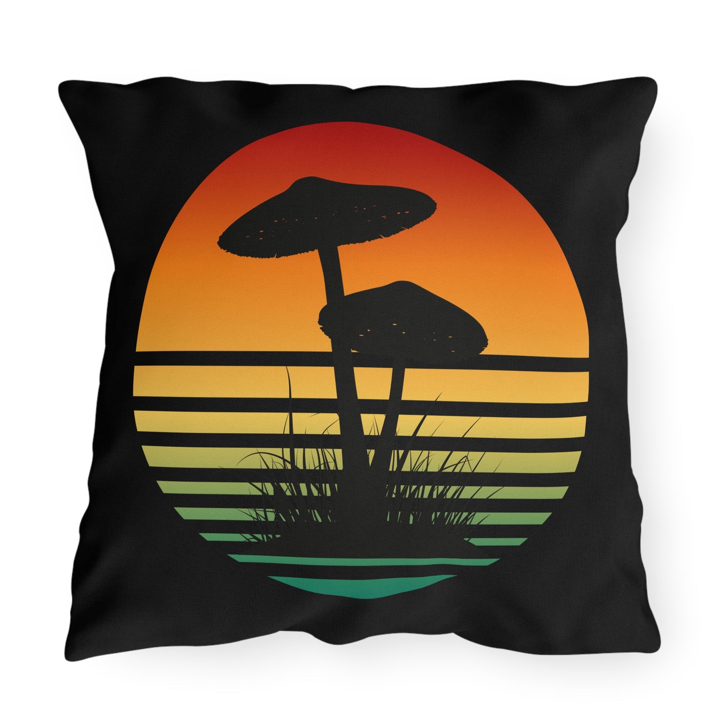 Mushroom Sunset Outdoor Pillows