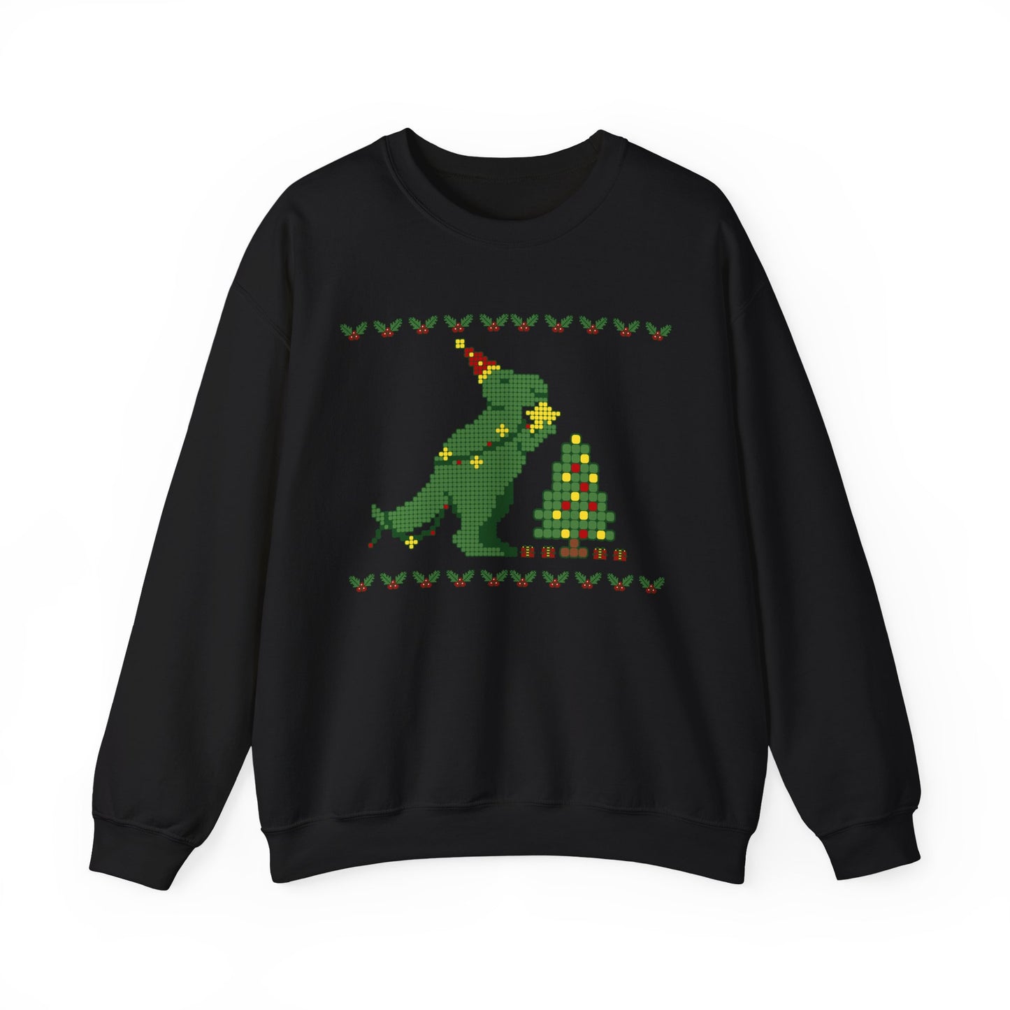 Dinosaur Christmas Tree Cross Stitch Crewneck Sweatshirt