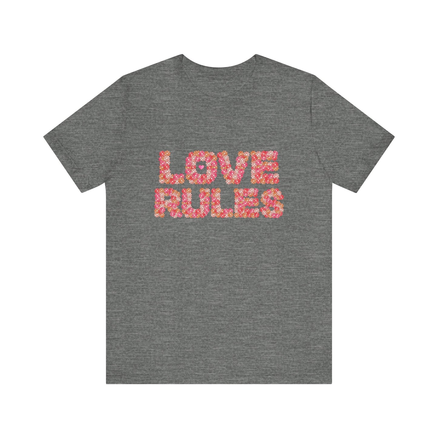 Love Rules floral lettering T-shirt