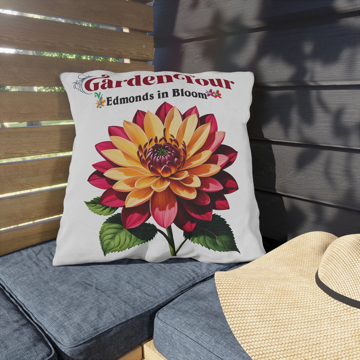 Edmonds in Bloom Garden Tour 2026 Outdoor Pillows (White)