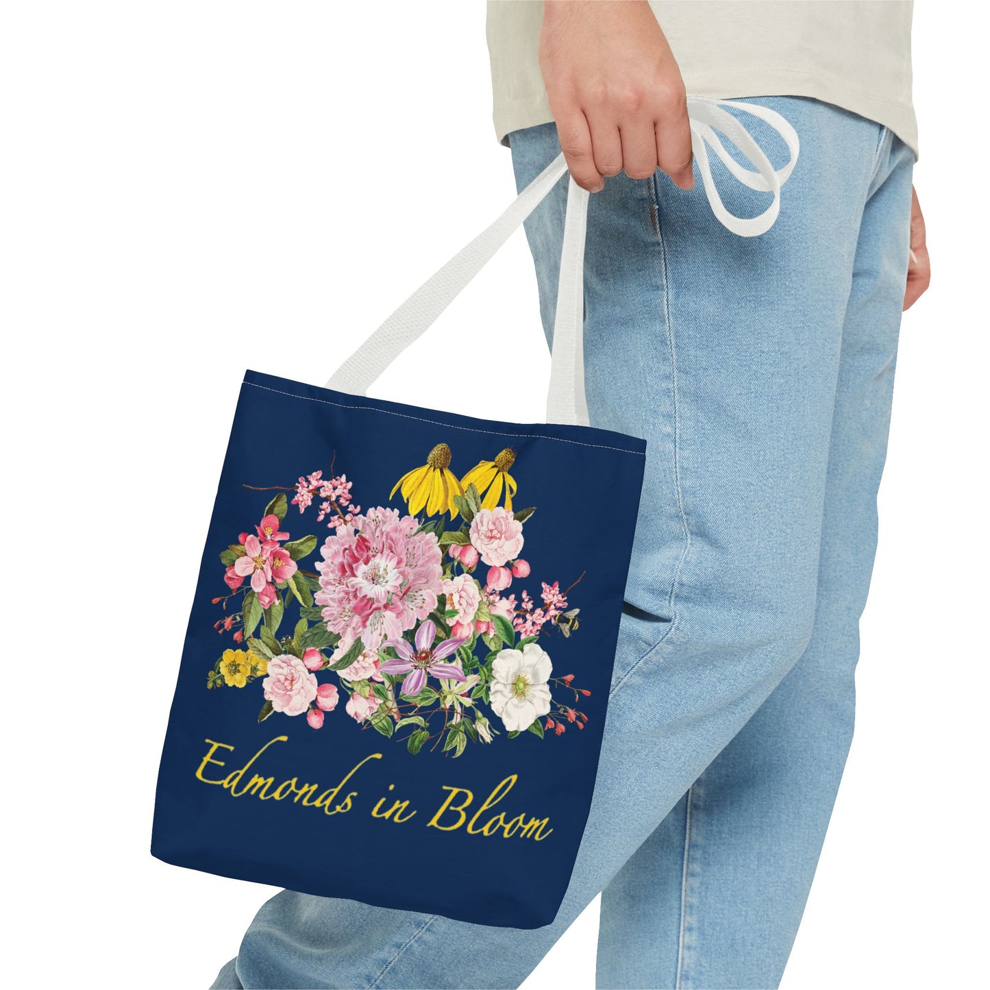 Edmonds in Bloom Tote Bag (Midnight Blue)