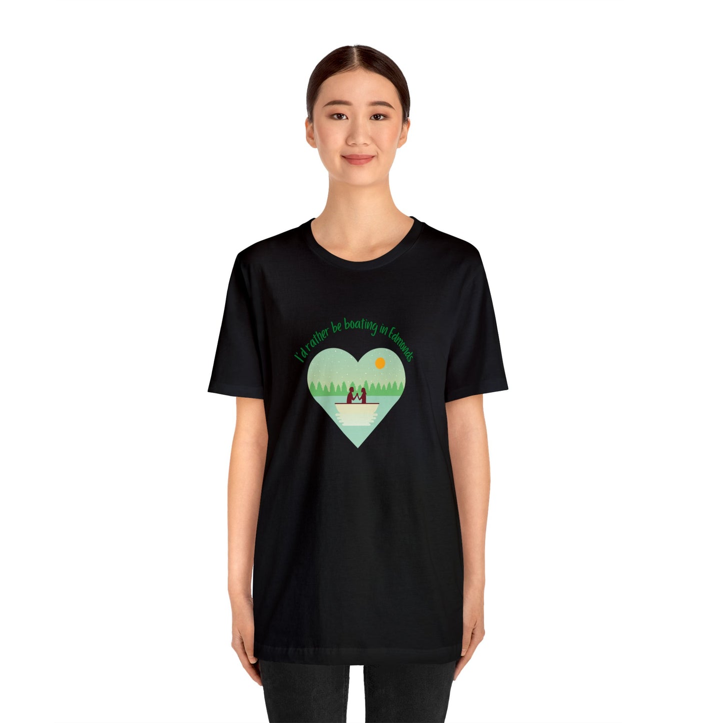 I'd rather be boating in Edmonds heart T-shirt