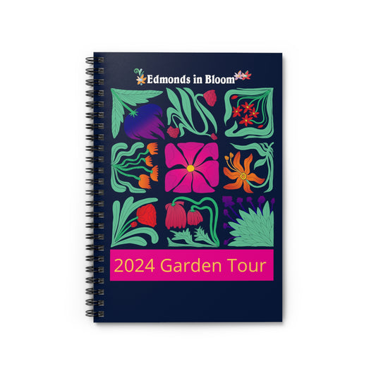 EIB 2024 Garden Tour Floral Blocks Spiral Notebook - Ruled Line