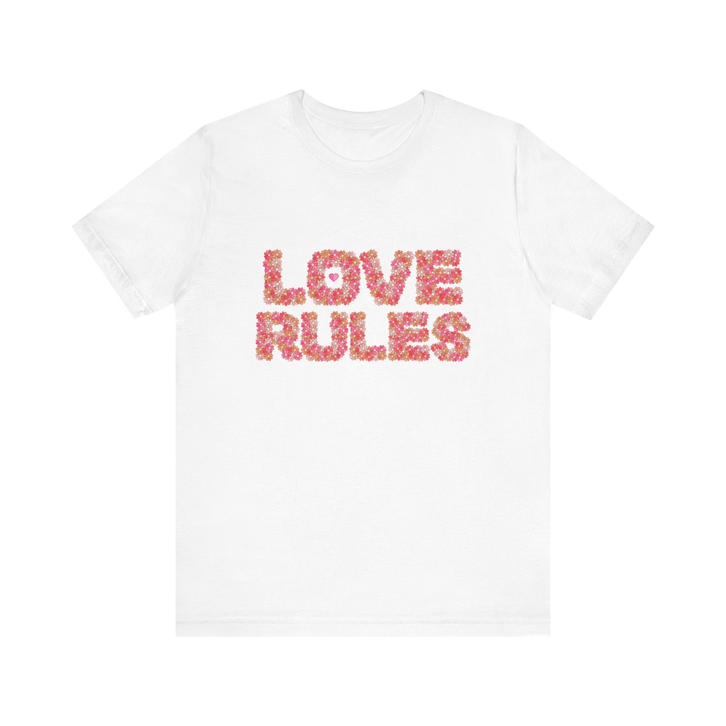 Love Rules floral lettering T-shirt