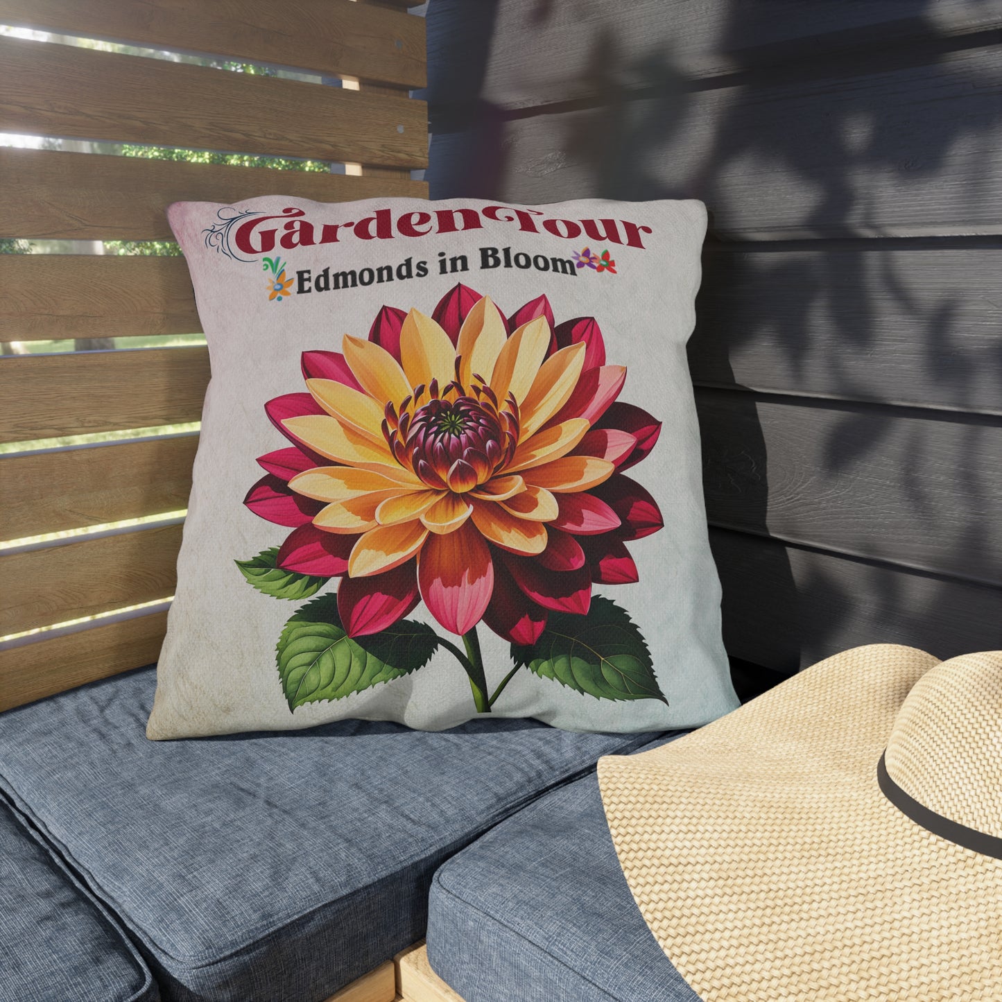 Edmonds in Bloom Garden Tour 2026 Outdoor Pillows (Gradient)