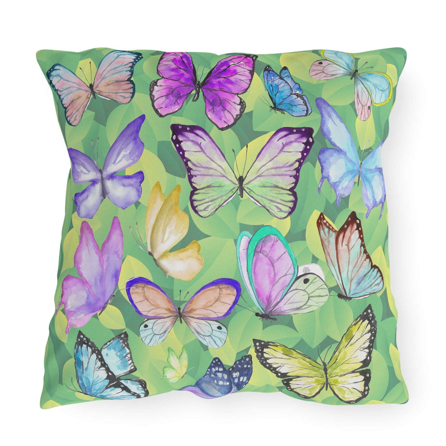 Watercolor Butterflies Outdoor Pillows