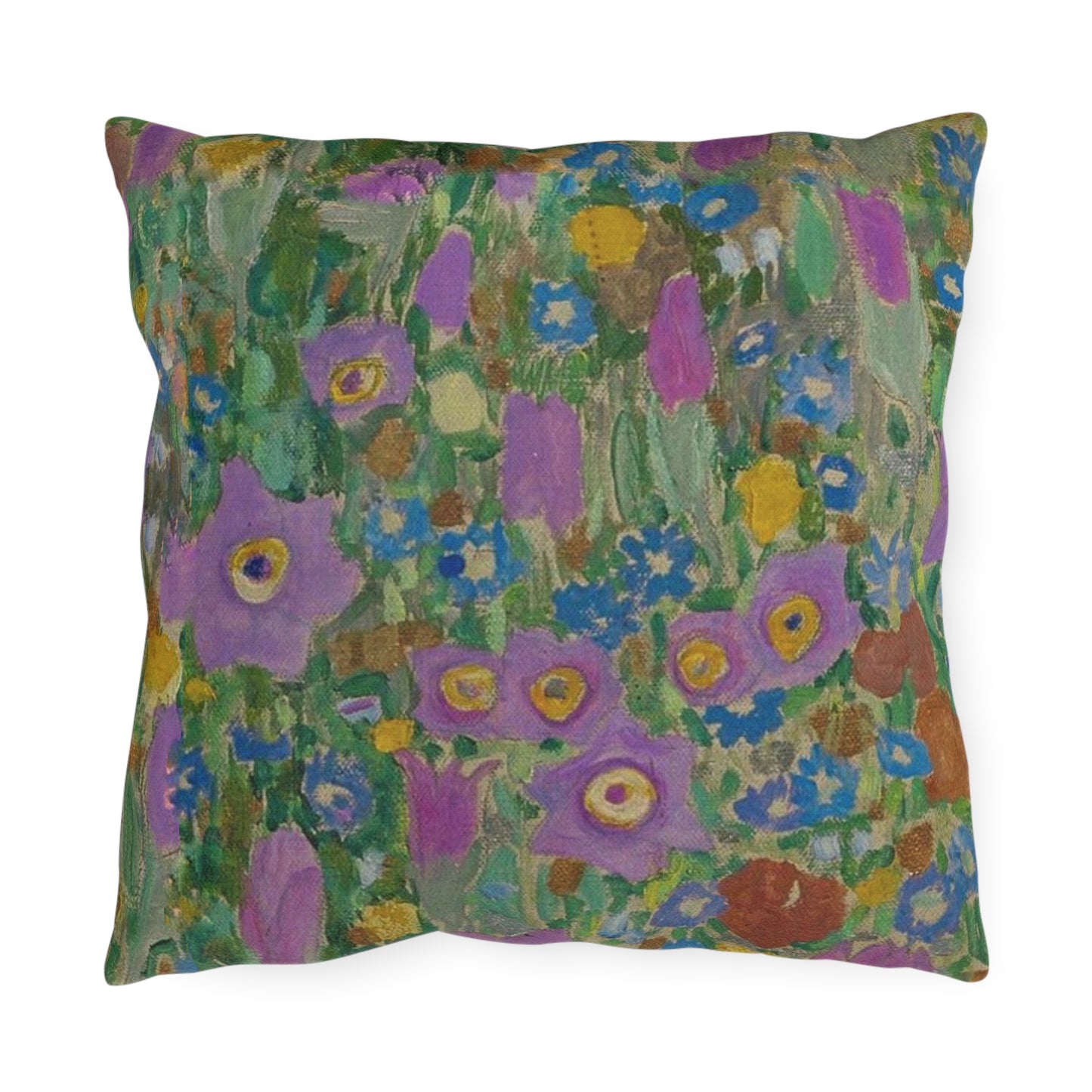 Klimt Kiss Flowers Outdoor Pillows