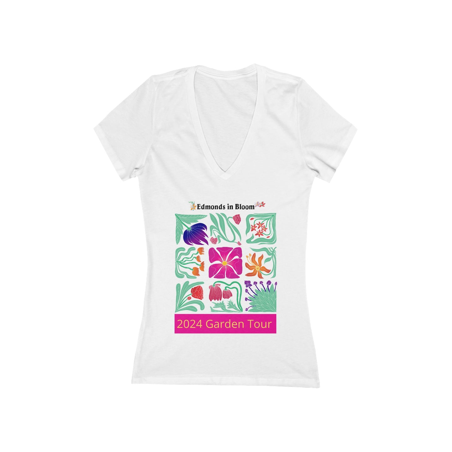 Edmonds in Bloom 2024 Garden Tour Ladies' V-Neck T-Shirt