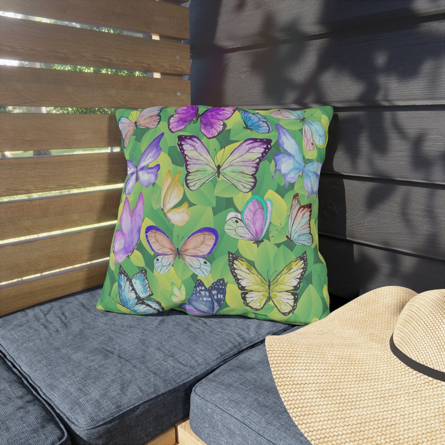 Watercolor Butterflies Outdoor Pillows