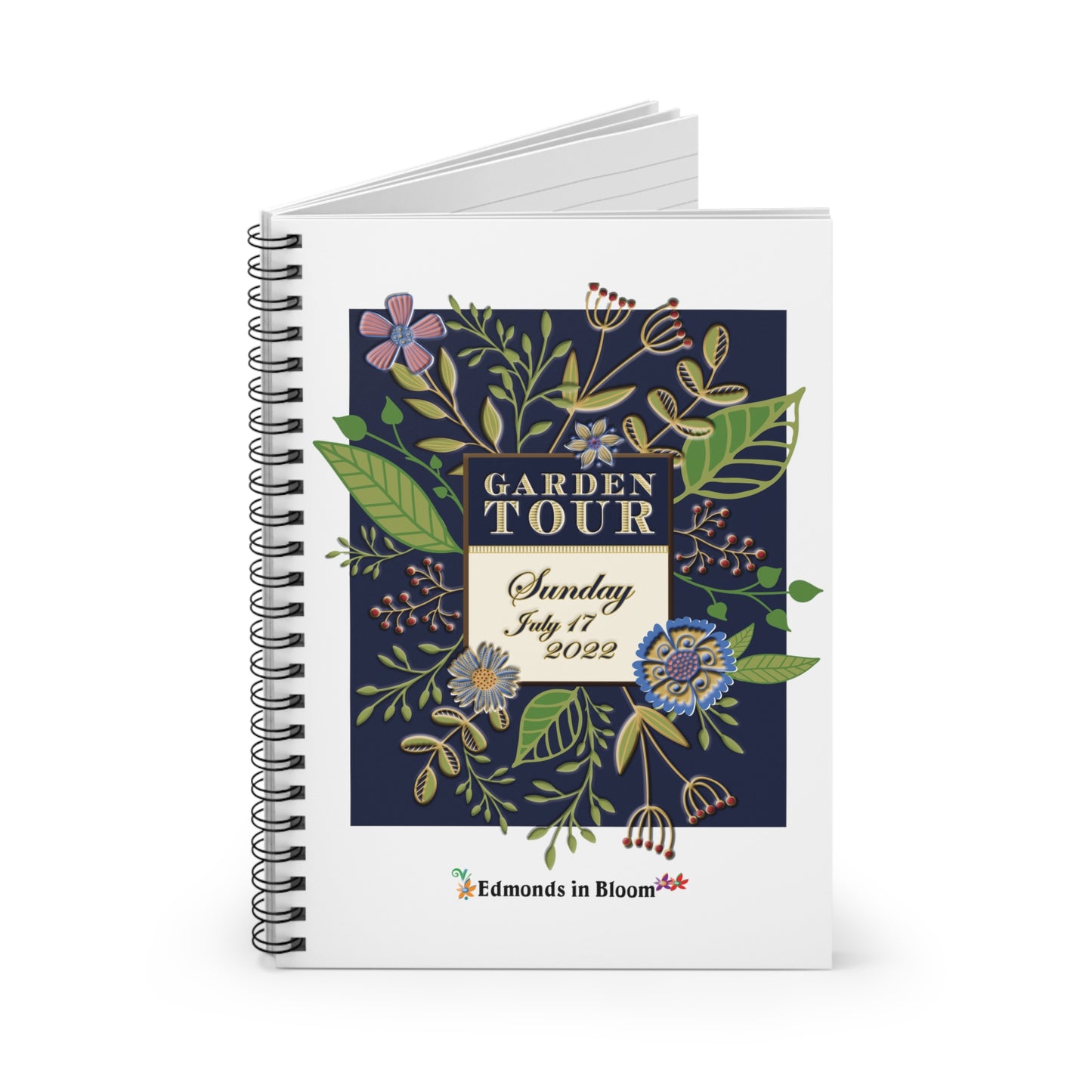 Edmonds in Bloom 2022 Garden Tour Spiral Notebook - Ruled Line