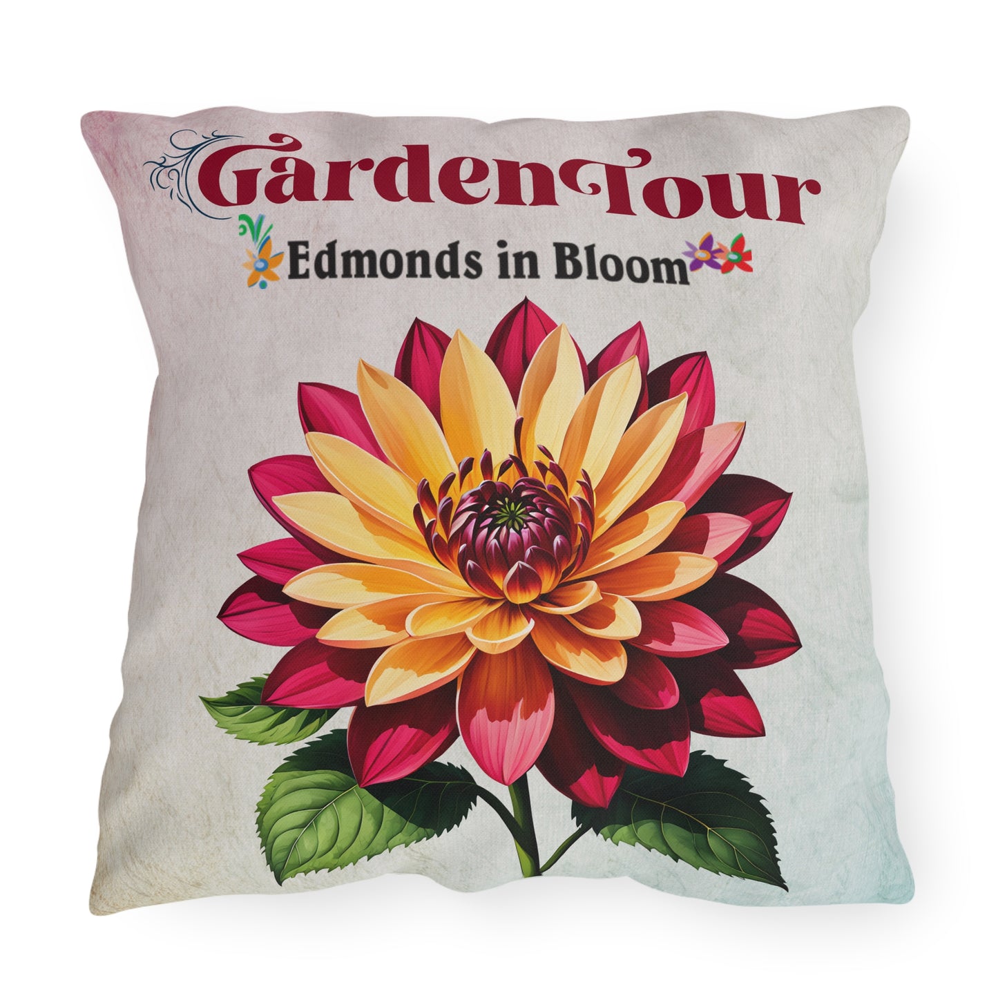 Edmonds in Bloom Garden Tour 2026 Outdoor Pillows (Gradient)