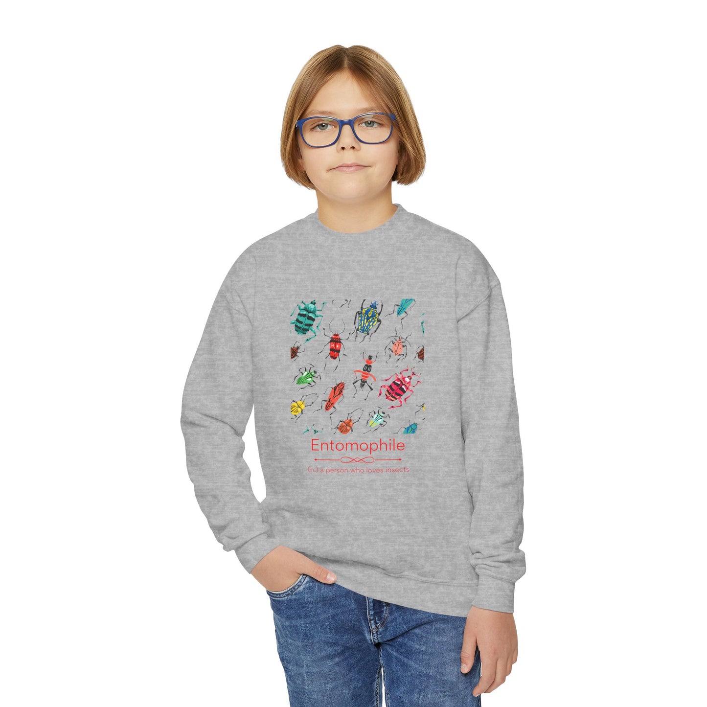 Entomophile - Lover of Insects Youth Crewneck Sweatshirt