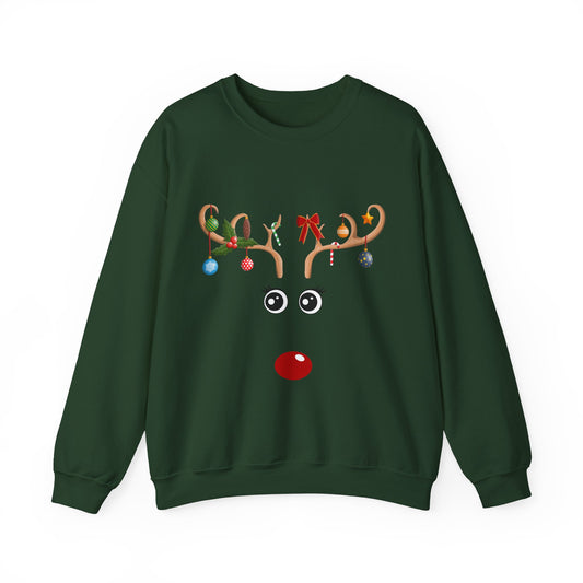 Reindeer Rudolph Christmas Holiday Crewneck Sweatshirt