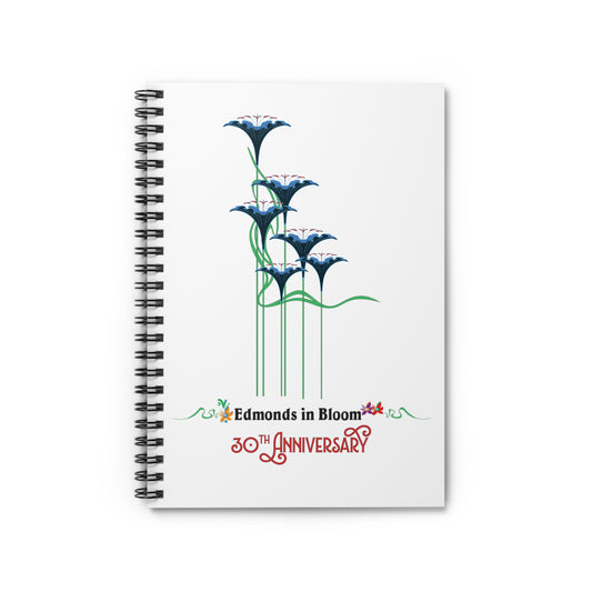 Edmonds in Bloom 30th Anniversary (Flowers) Spiral Notebook - Ruled Line