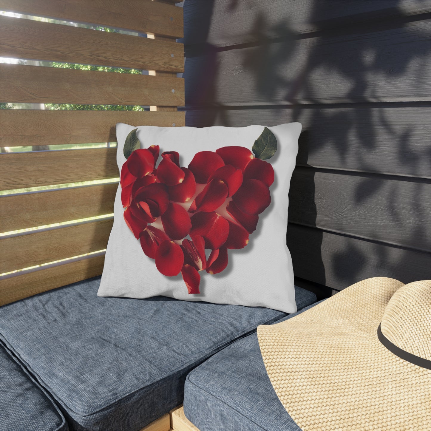 Horned Floral Heart Outdoor Pillows