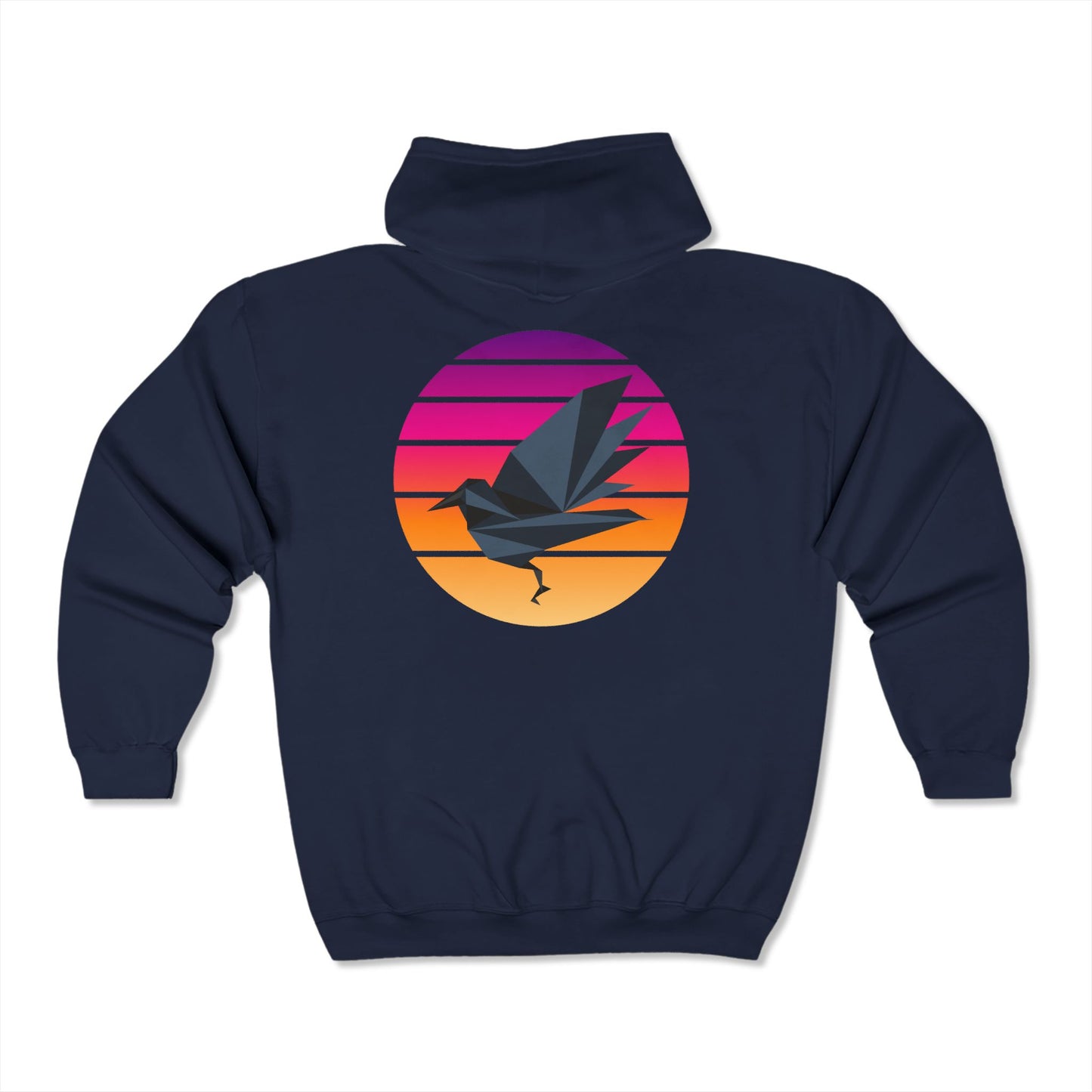 Sunset Crow Full Zip Hoodie