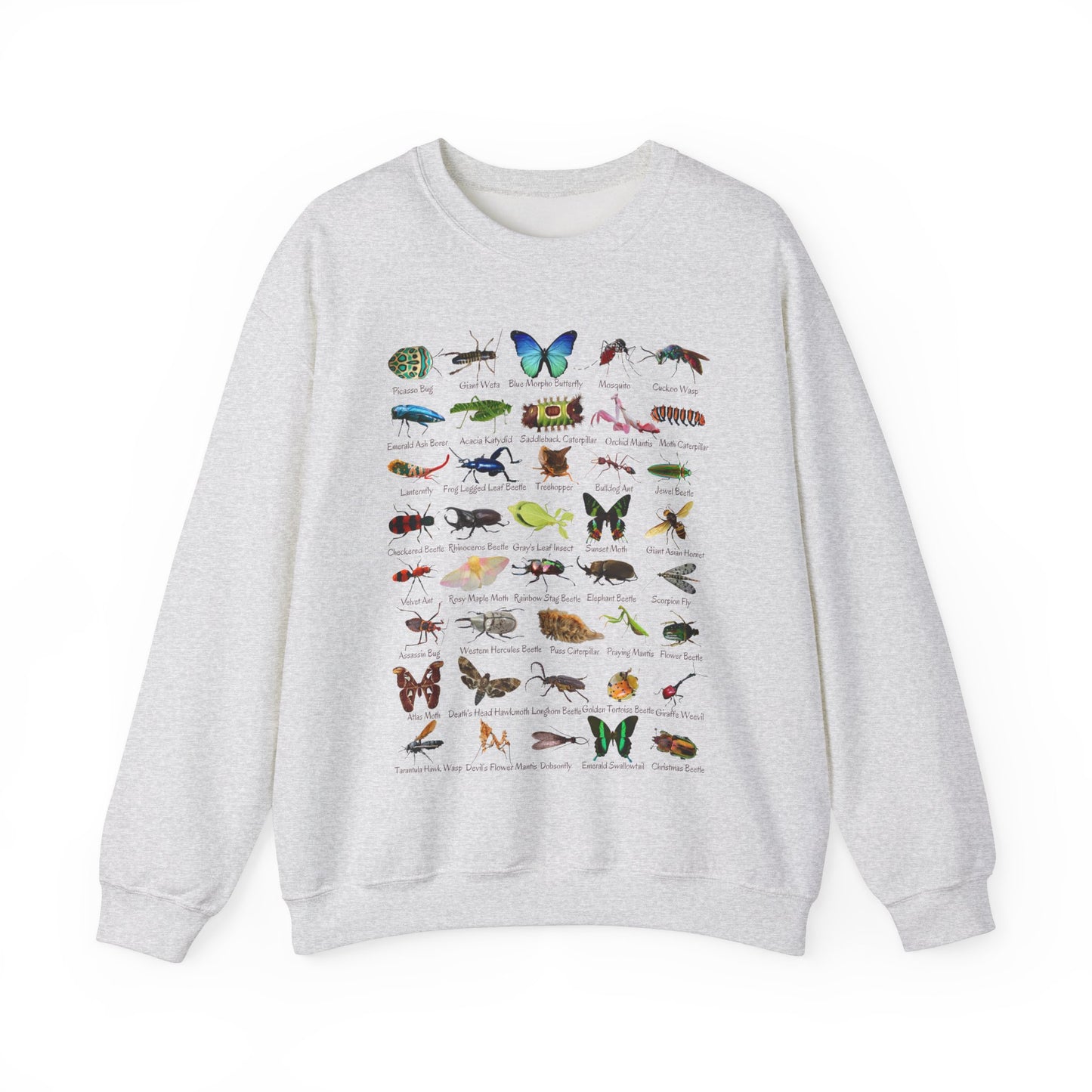 Impressive Insects with 40 Cool Bugs Crewneck Sweatshirt