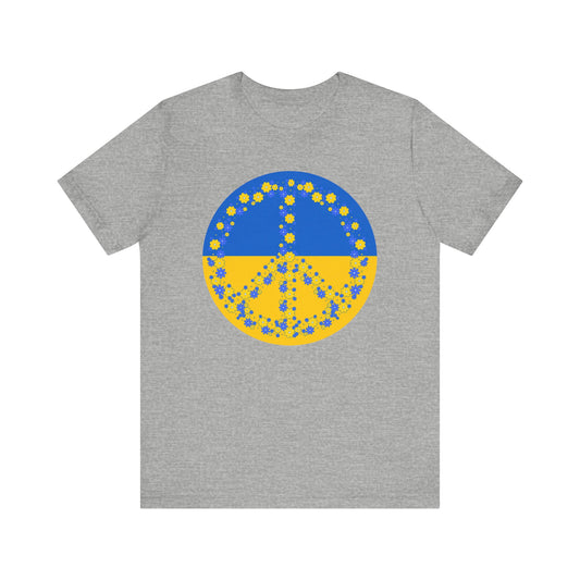 Ukrainian Flag Floral Peace Sign T-shirt