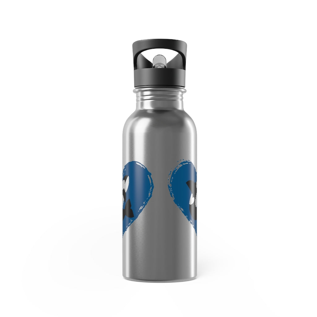 Orca Love Stainless Steel Water Bottle With Straw, 20oz
