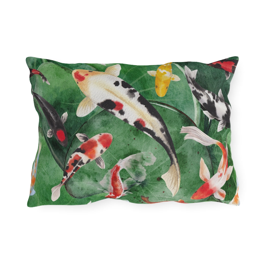 Koi Fish Watercolor Outdoor Pillows