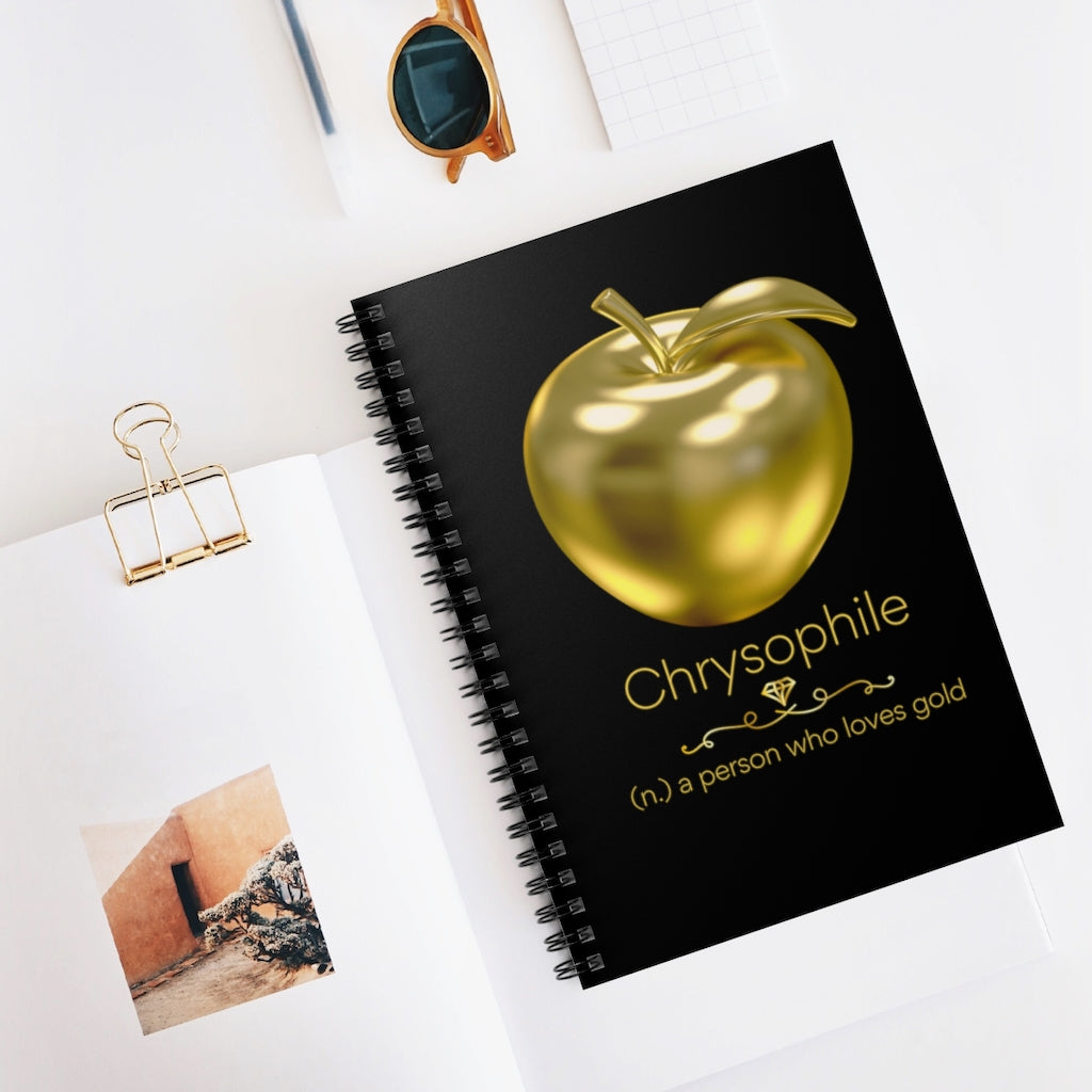 Chrysophile - Gold Lover Spiral Notebook - Ruled Line