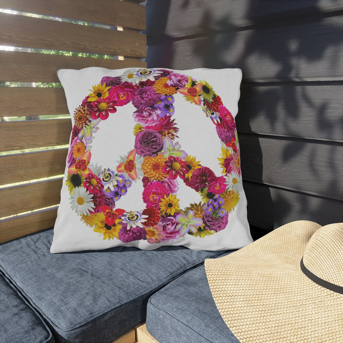 Peace-Full Flowers Outdoor Pillows