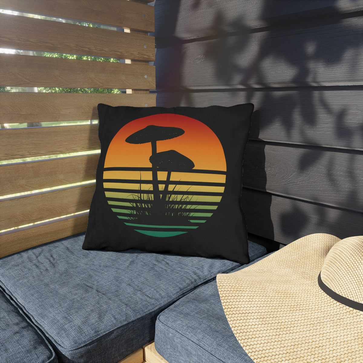 Mushroom Sunset Outdoor Pillows