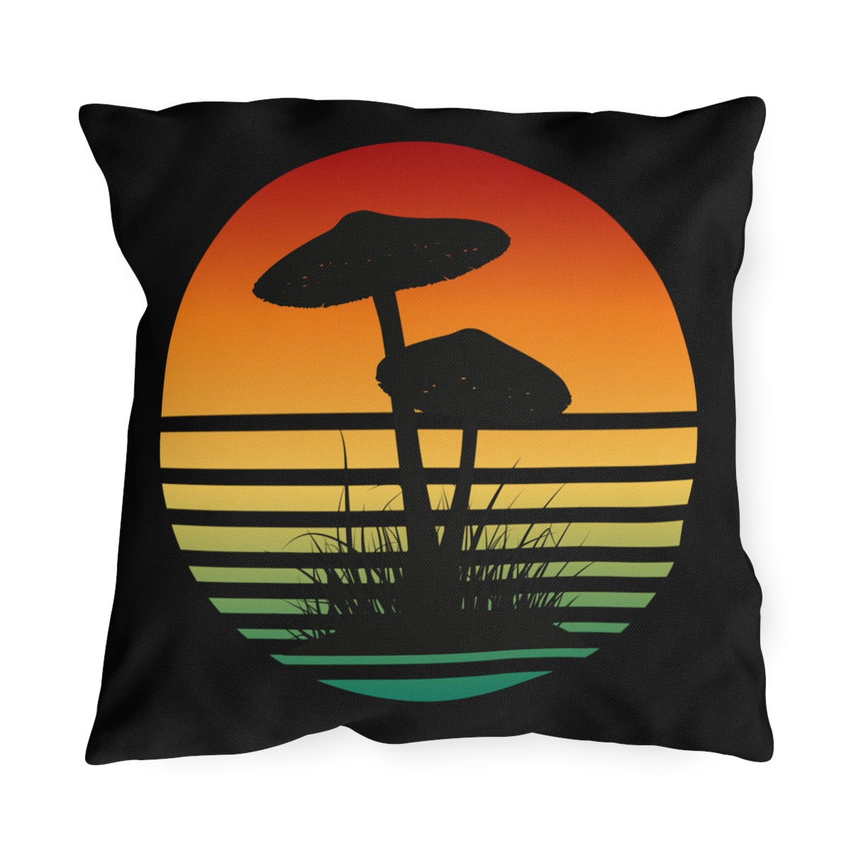 Mushroom Sunset Outdoor Pillows
