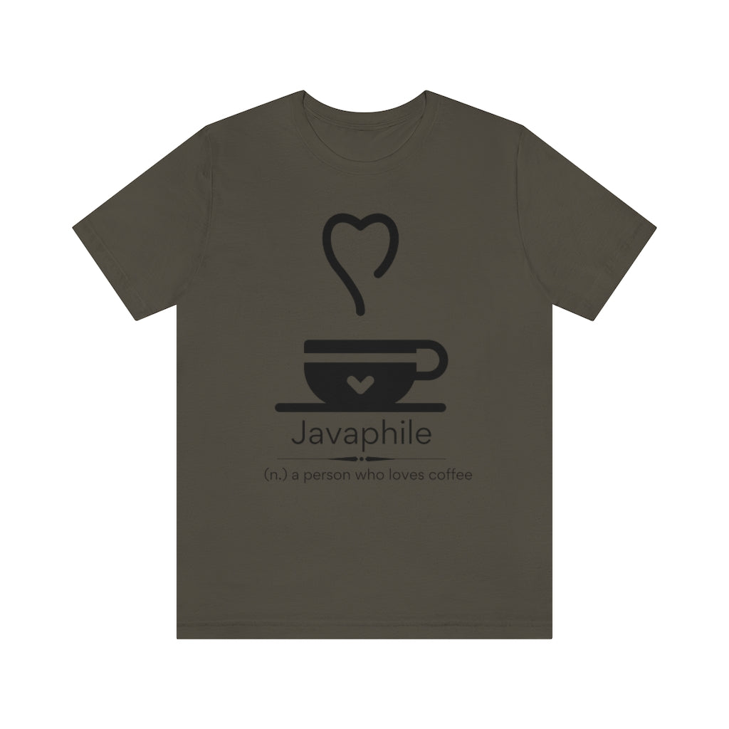 Javaphile - coffee lover T-shirt