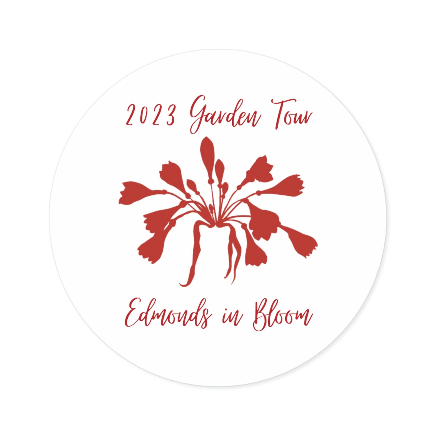 2023 Garden Tour (Red Graphic) Round Stickers, Indoor\Outdoor