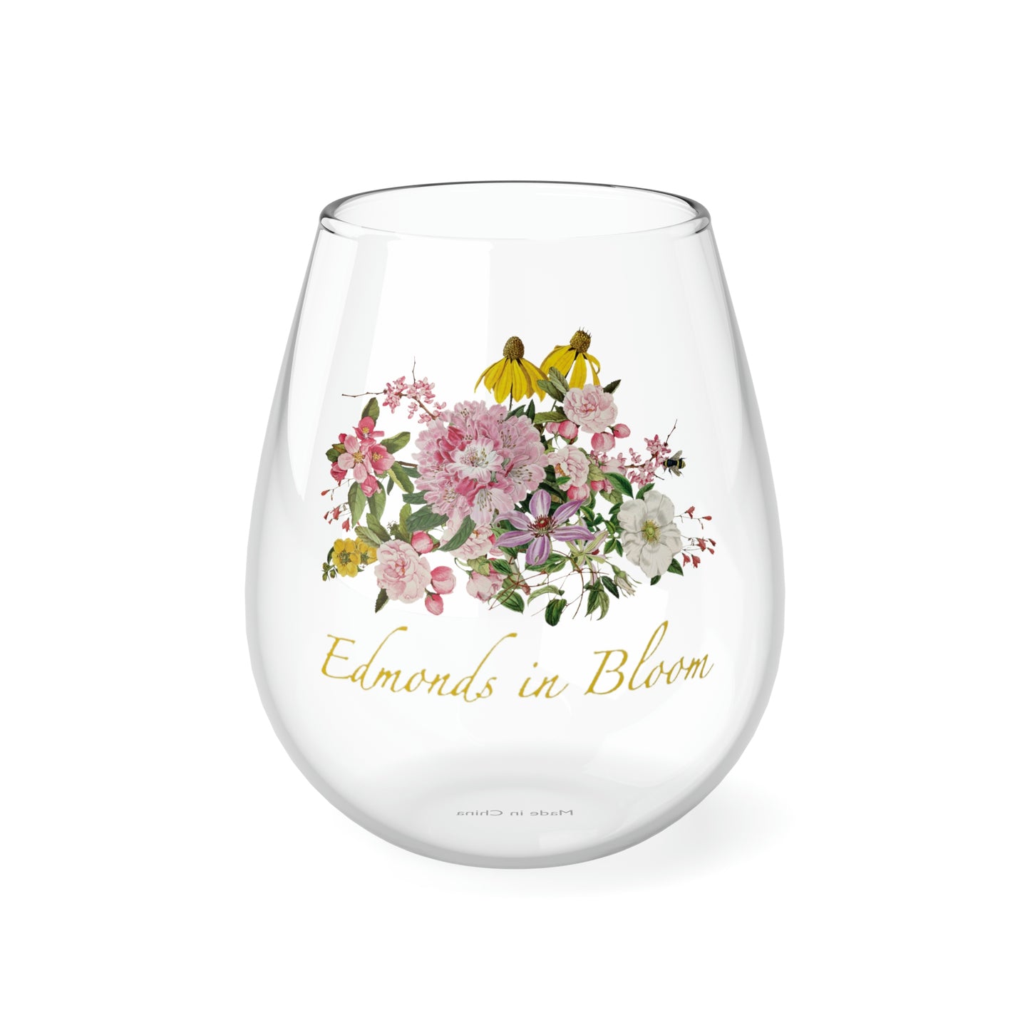 Edmonds in Bloom Stemless Wine Glass, 11.75oz