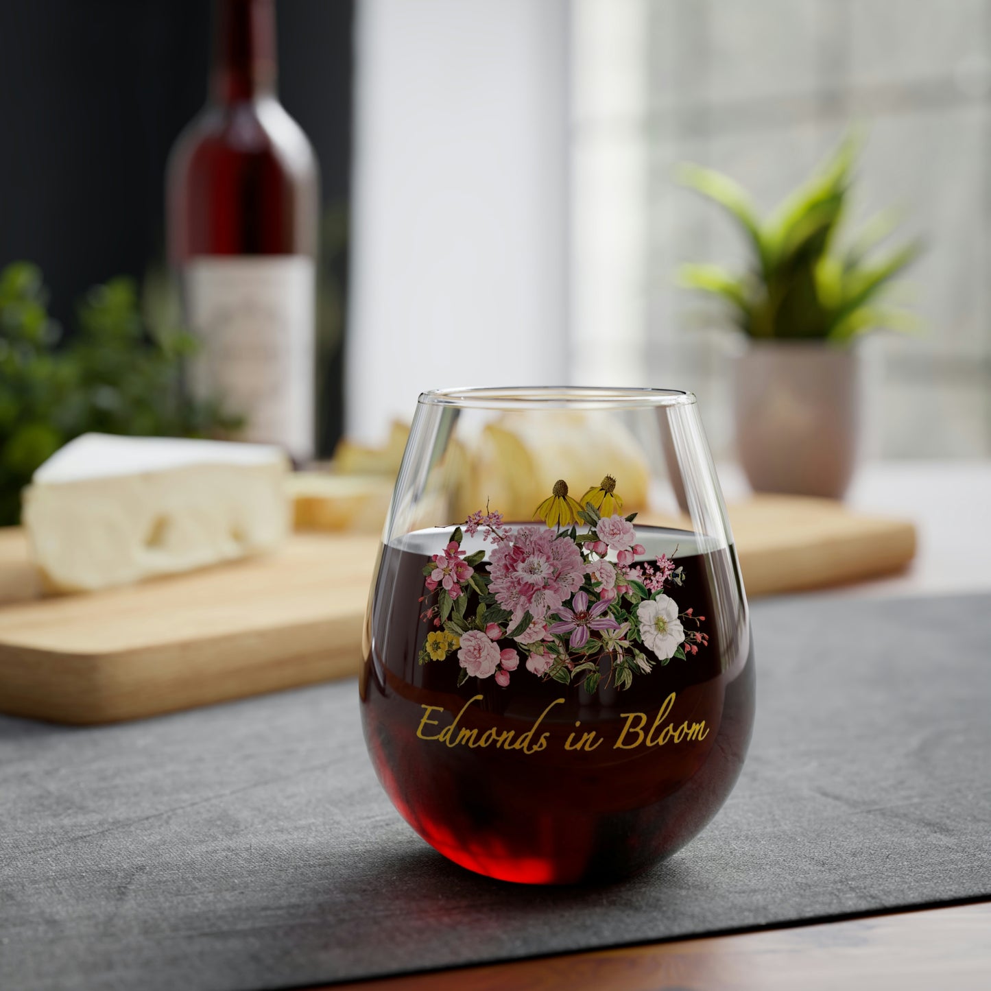 Edmonds in Bloom Stemless Wine Glass, 11.75oz