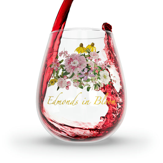 Edmonds in Bloom Stemless Wine Glass, 11.75oz